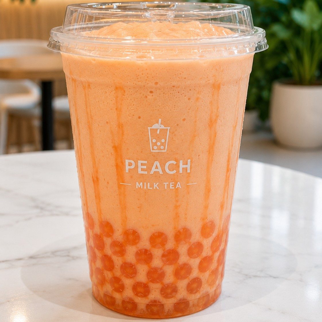 Peach Milk Tea Frappe.