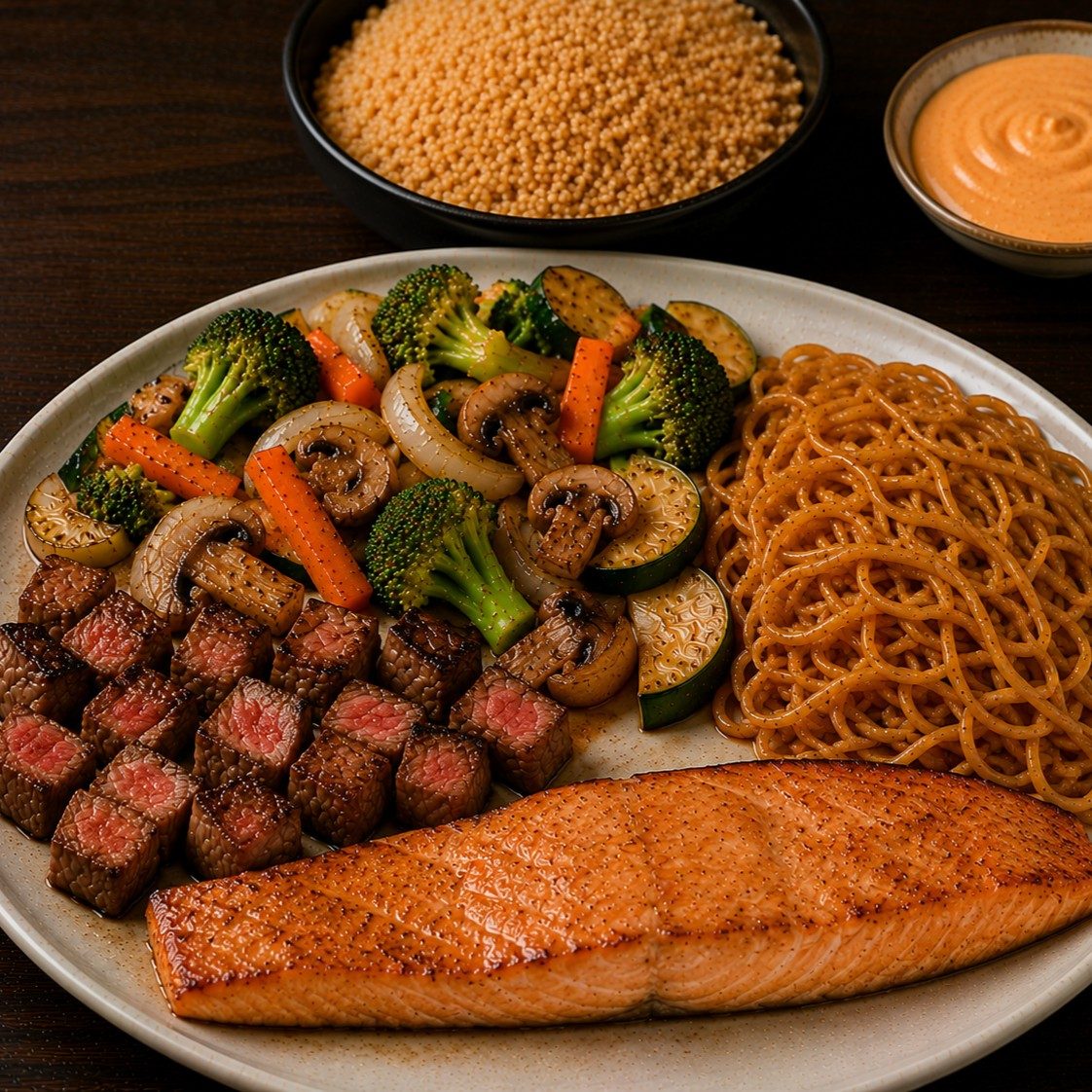 Filet and Salmon.