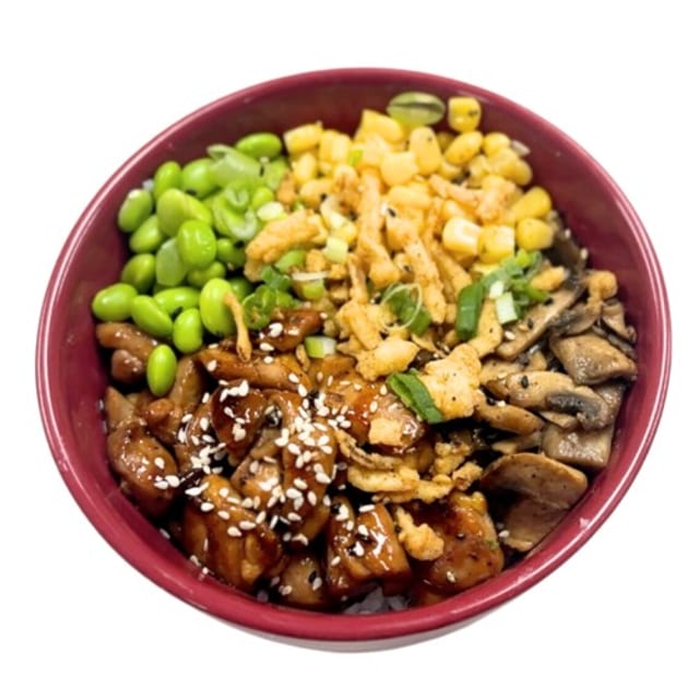 Bourbon Teriyaki Chicken Bowl.