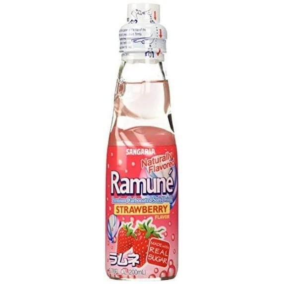 Japanese Ramune Strawberry Soda.