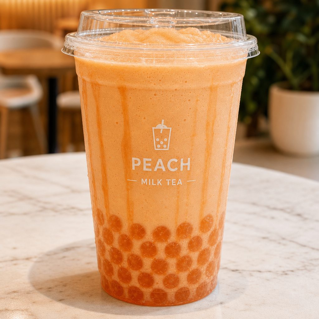 Peach Milk Tea Frappe.